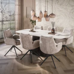 Vittoria Eettafel deens ovaal Keramiek Bruin 215cm