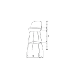 Vogue Barstoel Hoog Velvet Roest