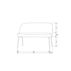 Vogue Eetkamerbank Velvet Blauw 120cm