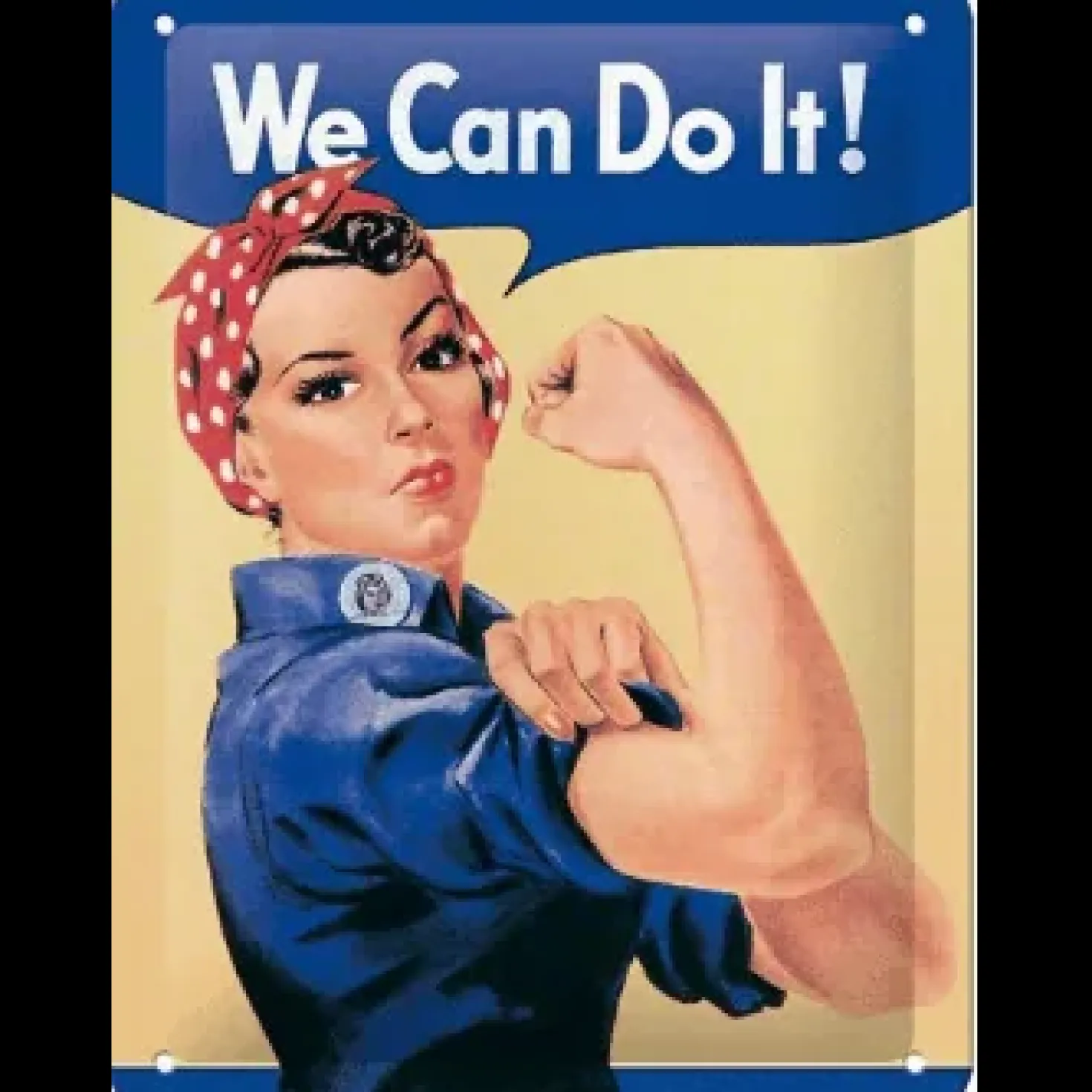 We can do it - metalen bord