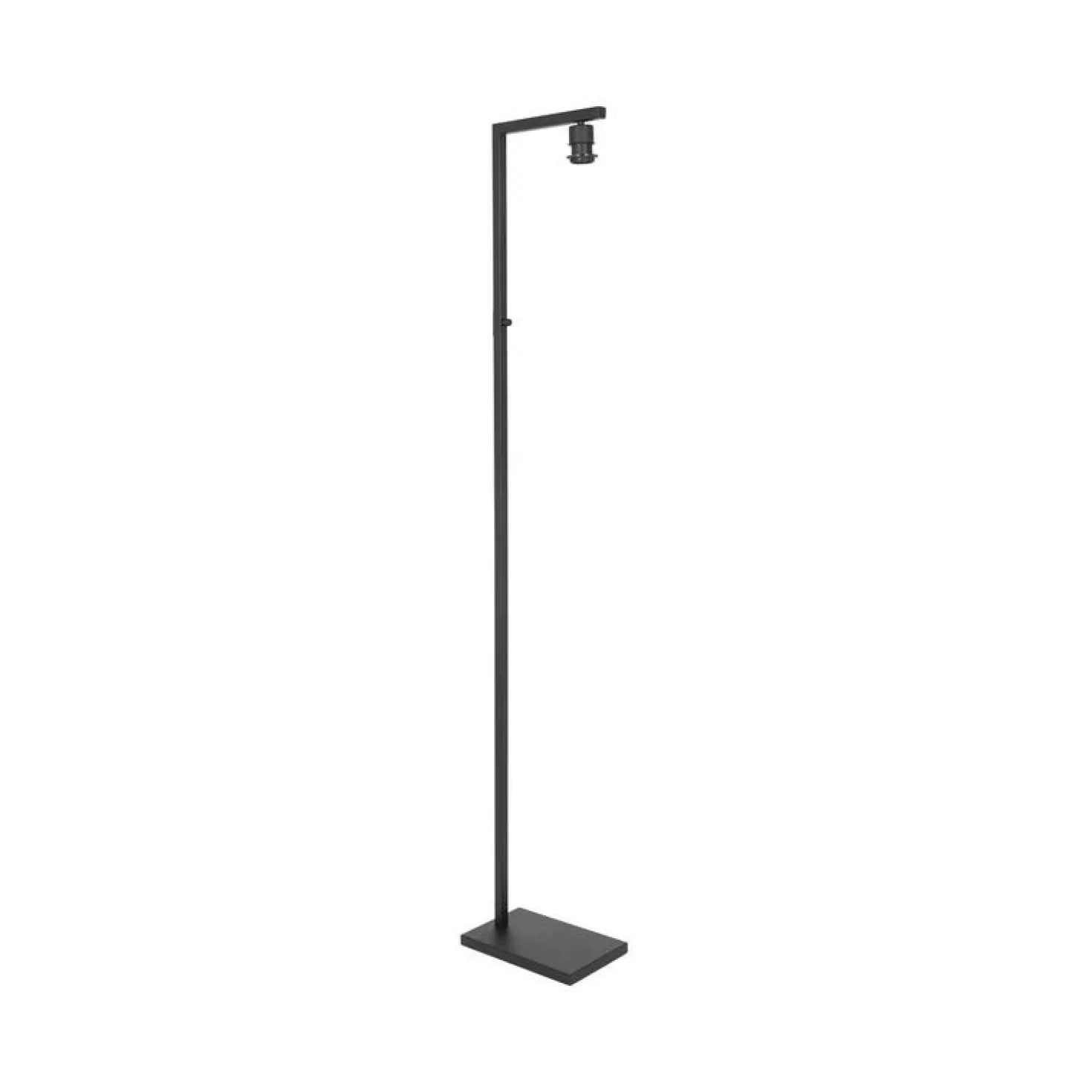 Wilco 1-lichts Vloerlamp Zwart met Zilver Velvet kap