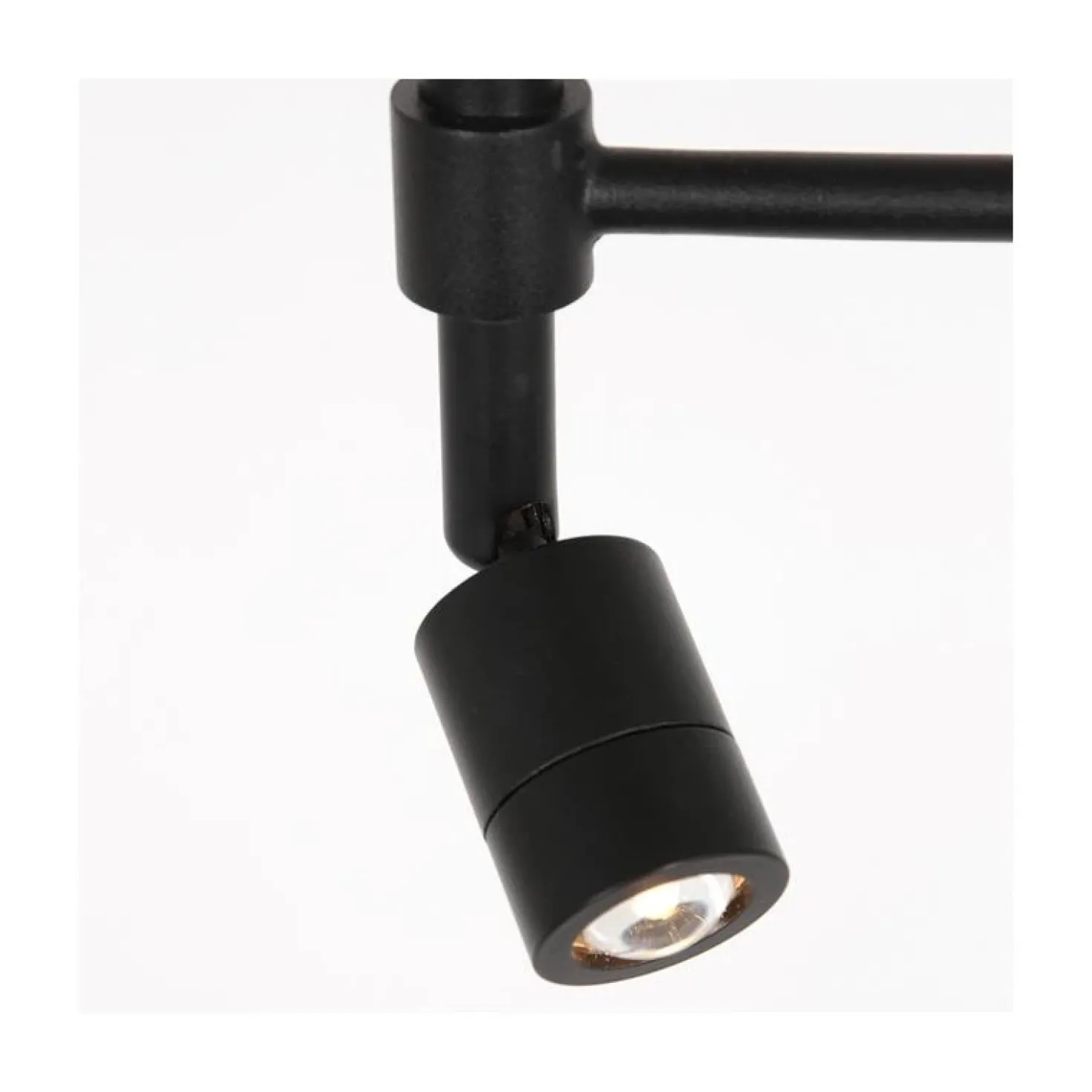 Wilco 2-lichts Vloerlamp Zwart met Zwart Linnen kap