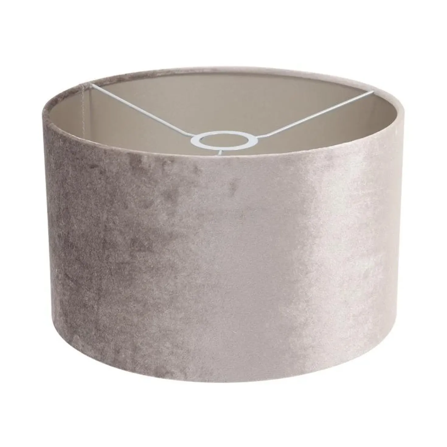 Wilco 2-lichts Vloerlamp Zwart met Zilver Velvet kap