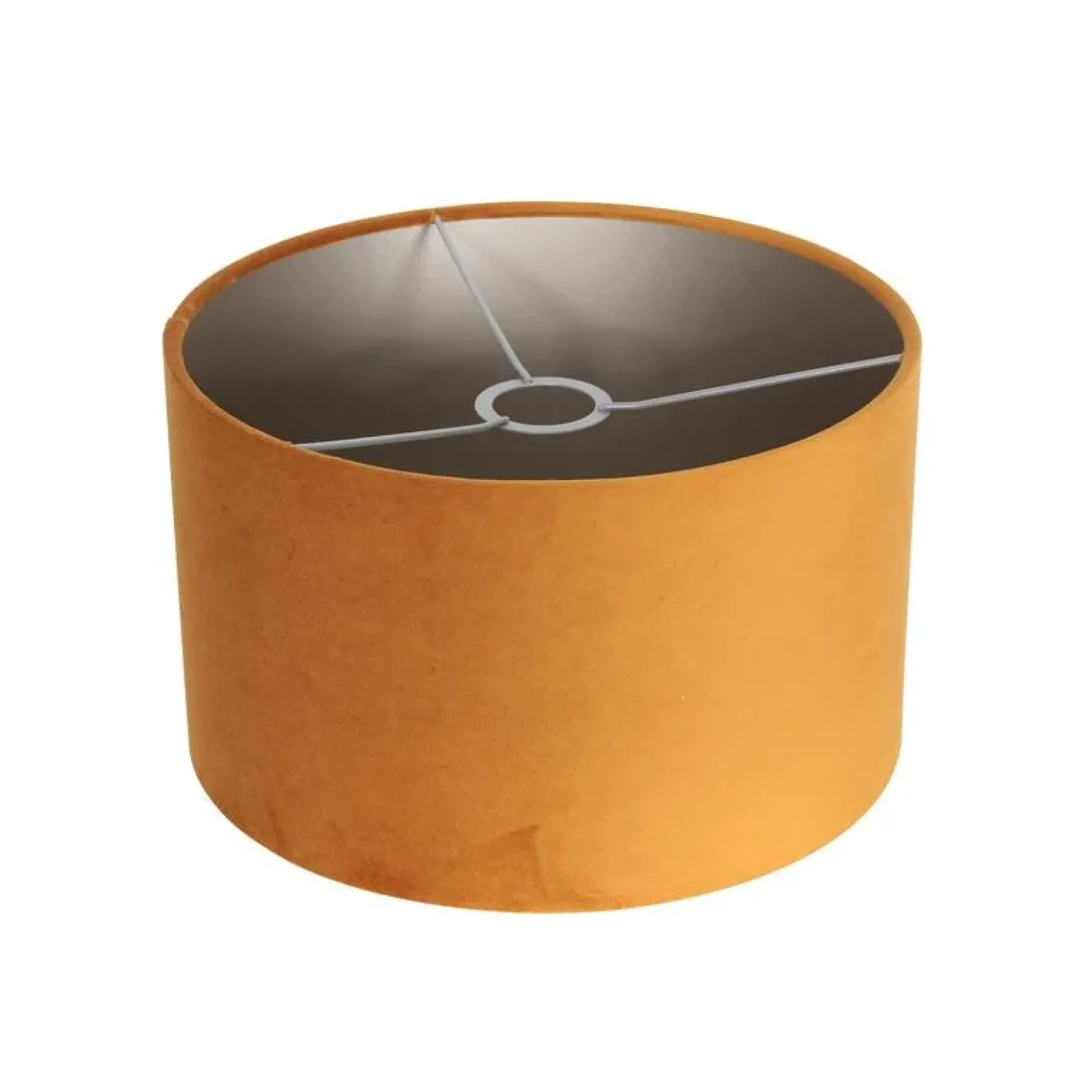 Wilco 2-lichts Vloerlamp Zwart met Goud Velvet kap
