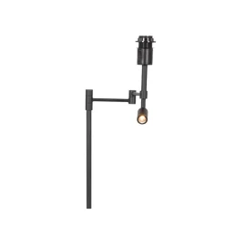Wilco 2-lichts Vloerlamp Zwart met Goud Velvet kap