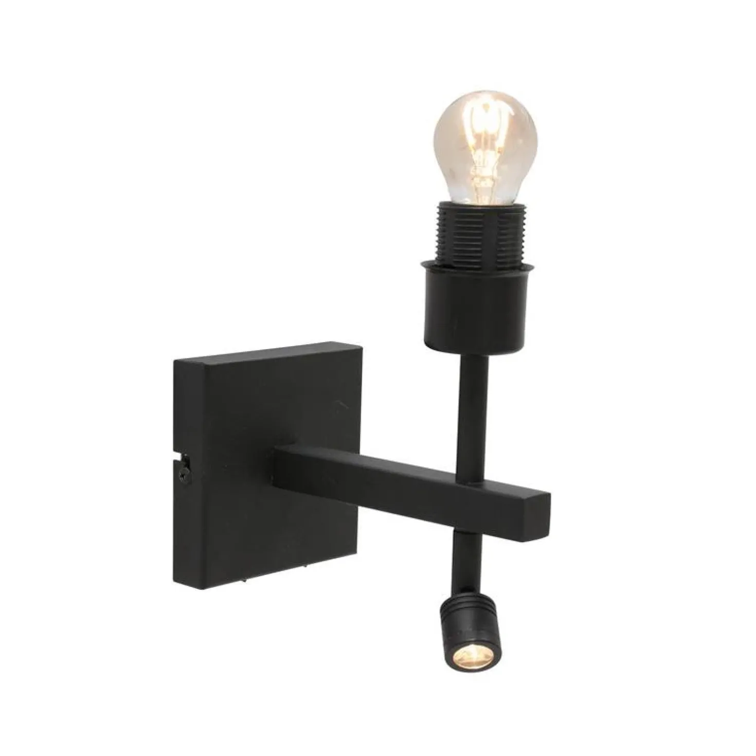 Wilco 2-lichts Wandlamp Zwart met Zilver Velvet kap
