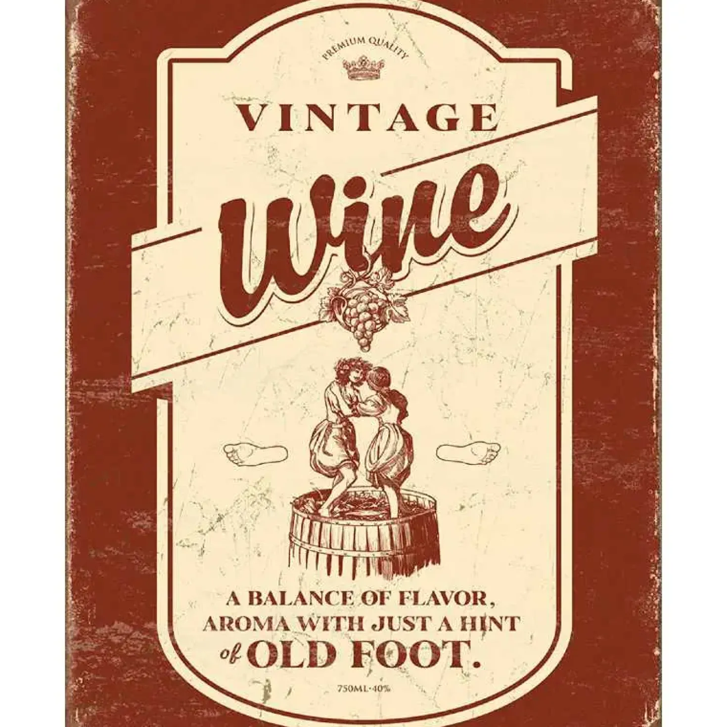 Wine Vintage - metalen bord