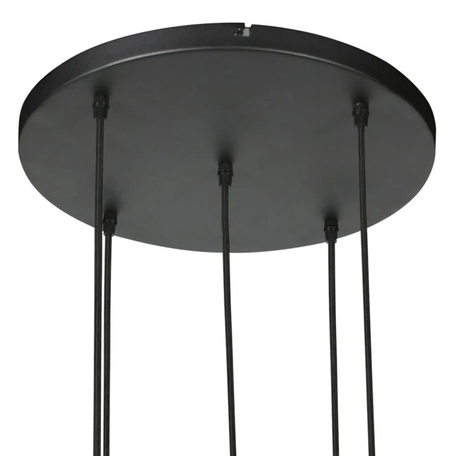Zavi 5-lichts Getrapte Hanglamp Zwart Stof
