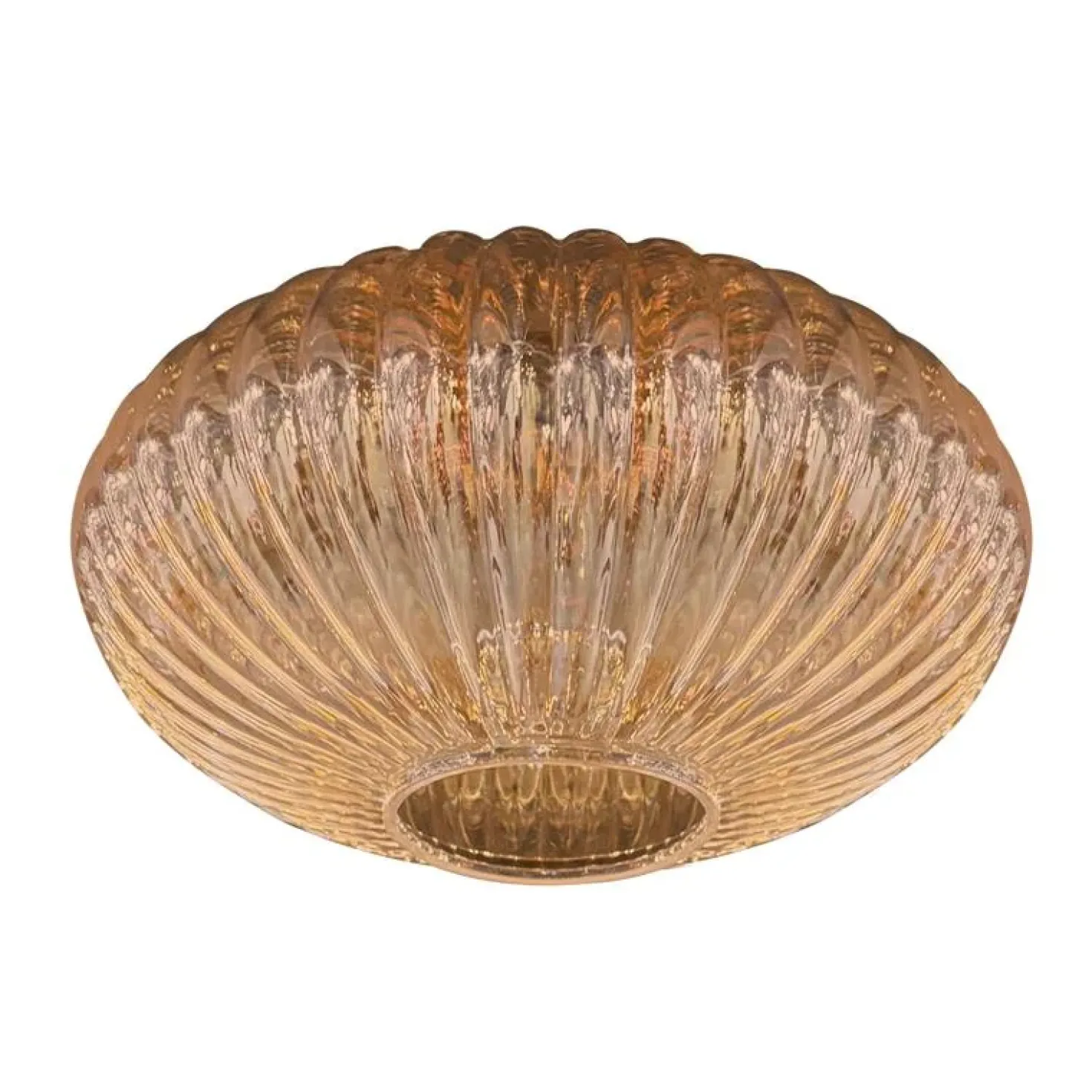 Zavi 5-lichts Hanglamp Geribbeld Amberglas