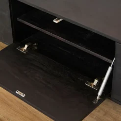 Zwevend Tv meubel Melanie Zwart 280 cm